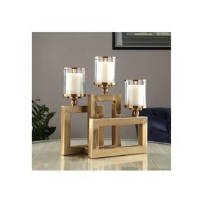 Portavelas de metal de la mejor calidad con acabado dorado para banquetes y decoraciones para grandes eventos - Product Image 6