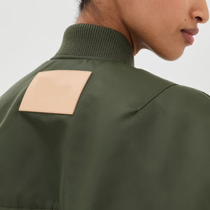 Chaqueta de béisbol de bombardero de satén para exteriores de primera calidad, producto más vendido, chaqueta Bomber de satén para mujer - Product Image 5