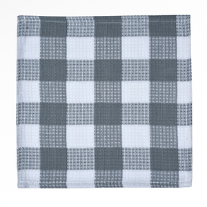 TEXTIL PARA EL HOGAR de LINO DE COCINA PRODUCTO SET de 8 PCS SERVILLETA GRIS BLANCO PATRÓN A CUADROS 12 "X12" 100% ALGODÓN WAFFLE WEAVE - Product Image 6