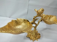 Bols décoratifs de table en aluminium or antique de vente chaude bol de fruits en laiton et secs avec support pour les mariages royaux et les événements