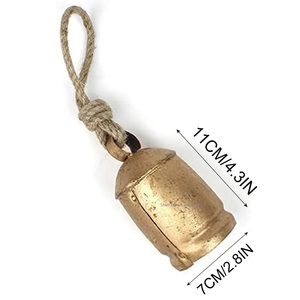 Handcrafted Metal Cow <b>Bells</b> With Rustic Gold Finished Used for Hanging Decor Religious Ornament Cow <b>Bell</b> for Sale - Product Image 4
