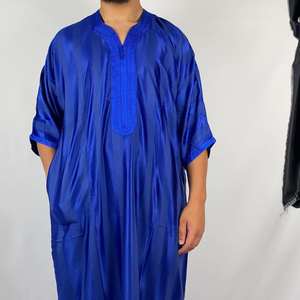 Thobe bordado marroquí de calidad superior para hombres-Traje tradicional islámico Eid - Product Image 2