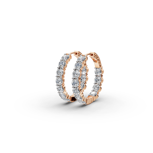 Boucles d'oreilles créoles minimalistes en diamant de culture en laboratoire - Product Image 5