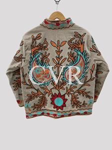 Abrigo Bohemio Bordado con Flores, Cuello Mandarín, Manga Larga, Talla Grande, Ropa Exterior Informal para Mujer, Estilo Otoñal - Product Image 4