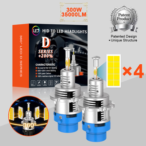 Ampoule de phare LED Victor <span class=keywords><strong>V8</strong></span> D2S D2R D4S D4R 150W HID vers LED, faisceau parfait à 4 faces pour lentille de projecteur avec ventilateur - Product Image 1