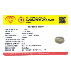 Crisoberyl Ojo de Gato de 6.45 Quilates, Gema Mineral Natural, Piedra Suelta de Corte Ovalado en Colores Marrón, Rojo, Amarillo, Verde y Dorado - Product Image 4