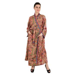 Nuevo Kimono Boho para Mujer, de Seda, Rosa y Azul, con Estampado Paisley Floral, de Lujo, para Aniversario, Regalo de Cumpleaños, Bata de Playa Suave de Regal House - Product Image 1