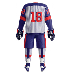 Vêtements de sport pour hommes Maillot de hockey sur glace 100% polyester Uniforme brodé à la mode Adultes utilisent des ensembles d'uniformes de hockey sur glace - Product Image 3