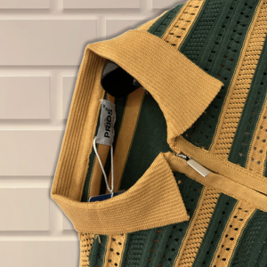 เสื้อยืดโปโลผู้ชายแบบลำลองแนวสตรีทเสื้อถักแบบมีซิปผู้ผลิต - Product Image 4