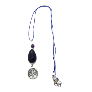 Pendentif crayon double fil en agate mousse naturelle gravé, tendance mode, du Gujarat - Cadeau d'affaires et Fête des Mères - Product Image 1