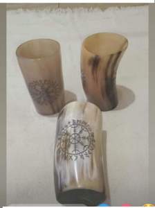 Handmade Natural 5\" Buffalo Horn Tumbler <b>Goblet</b> Classic Viking Style Wine <b>Glass</b> Direct Bulk Supply from India - Product Image 2
