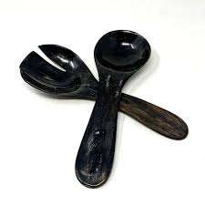 ช้อนส้อมเสิร์ฟสลัดควายฮอร์นเครื่องครัวอุปกรณ์บนโต๊ะอาหารอุปกรณ์รับประทานสลัด - Product Image 2