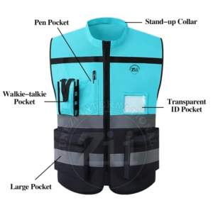 Gilet de sécurité réfléchissant ANSI classe 2 étanche haute visibilité vêtements de travail pour le travail en cours d'exécution Logo personnalisé Polyester M-5XL - Product Image 5