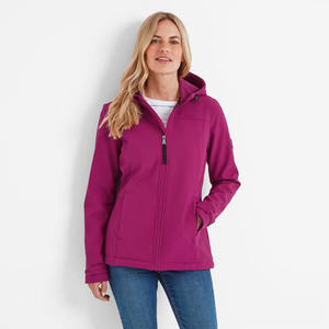 Chaqueta Softshell Keld para mujer de bayas moradas de alta calidad, precio de fábrica, mangas completas y a prueba de viento, chaquetas para correr al aire libre para mujer - Product Image 1