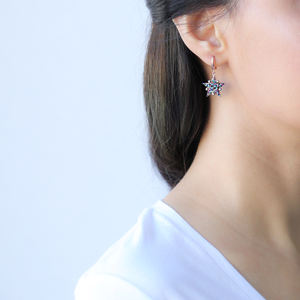 Coloré CZ Pierre Shérif Étoile Conception Arc-En-Ciel Élégant Turc En Gros 925 Bijoux En Argent Sterling Boucles D'oreilles - Product Image 2