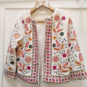 Plus Size Women's Kaftan <b>Jacket</b>-kanya Libas Brand Indian/Pakistani Style Linen/Cotton Blend Heavy Work Design Many Colors - Product Image 2