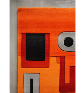 Alfombra de área de lana Rectangular abstracta moderna suave, pila alta con mechones a mano para oficina en casa y habitación de niños, varios tamaños - Product Image 2