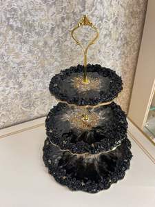 DIY ถาดผลไม้ทรงกลม3ชั้นแม่พิมพ์อีพ็อกซี่ถาดชาแม่พิมพ์ซิลิโคนสำหรับเรซินศิลปะ - Product Image 5