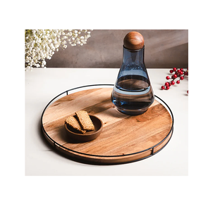 Plateau en bois accessoire d'hôtel Premium fait à la main 100% plateau de service en bois vente chaude vente - Product Image 5