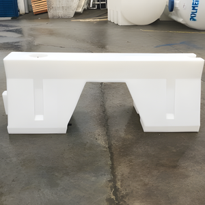 Barrière de sécurité routière blanche 120 x 50 x 50 cm, prototype de garde-corps - Product Image 2