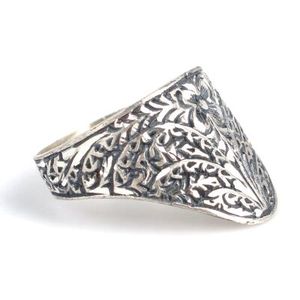 Bague pour homme en argent sterling 925, artisanale, plaquée or 18 carats et gravée, taille unique, marque privée sous licence, cadeau - Product Image 3
