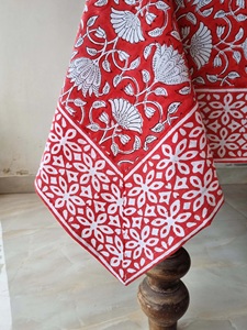 ผ้าปูโต๊ะผ้าฝ้ายพิมพ์ลายดอกไม้แบบแฮนด์เมดโต๊ะรับประทานอาหารสไตล์ฝรั่งเศสสำหรับเทศกาลคริสต์มาสปรับสีได้ตามต้องการ - Product Image 3