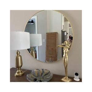Miroir mural carré en métal doré rustique, style Art déco, pour salle de bain, décoration de ferme, style moderne du milieu du siècle, mariage - Product Image 1