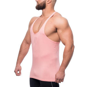 Venta caliente nueva camiseta sin mangas con estilo y Joggers culturismo personalizado entrenamiento muscular gimnasio Atlético Stringer hombres Rosa camisetas sin mangas - Product Image 3
