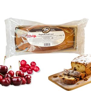 Torta alla Frutta Morbida e Dolce al Gusto di Frutta Rossa Tissi 400g X 7pz a Forma di Panetto in Confezione Sacchetto - Product Image 1