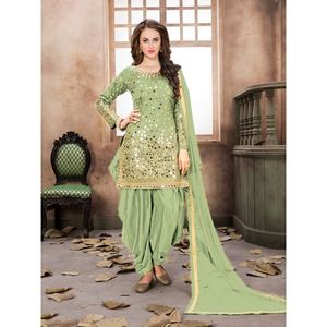 Premium Quality Exclusive Indian Traditional Good Price Taffeta Silk Salwar Kameez With Embroidery & Mirror Work At Lowest Rate