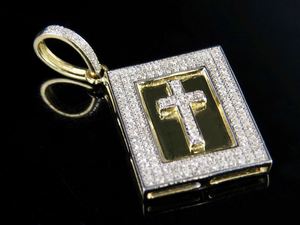 Nueva joyería de Hip Hop en plata de ley 925 Moissanite redondo diamante Jesús Mini cuadrado Cruz colgante para hombres y mujeres - Product Image 3