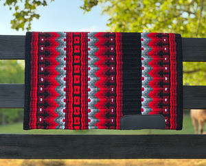 Western Show Horse Saddle Blanket Diseño de Nueva Zelanda Manta de sillín de lana hecha a mano Top Wool Saddle Pad Size - Product Image 2