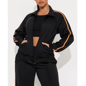 ชุดวอร์มเนื้อผ้าระบายอากาศ2ชิ้นสำหรับผู้หญิงชุด3D พิมพ์ลายพัฟโลโก้ผ้ากันลมน้ำหนักเบาออกแบบได้ตามต้องการ - Product Image 6