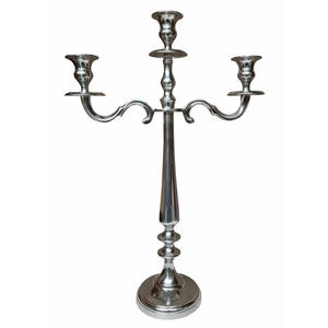 Conception impressionnante couleur argent cristal laiton finition cristal mariage candélabre à la main centres de table décoratifs - Product Image 2