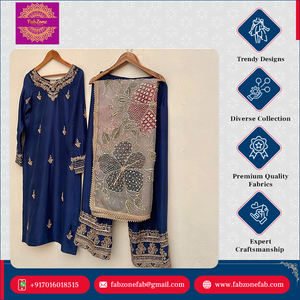 Nuevo diseño de lujo indio paquistaní ropa secuencia bordado trabajo completamente cosido Chinnon traje pantalón Dupatta conjunto para mujeres - Product Image 2