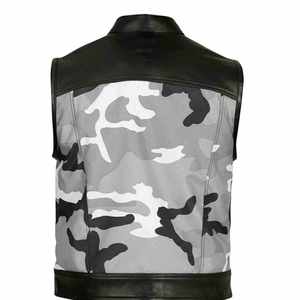 เสื้อกั๊กหนัง PU แบบกลับด้านได้สำหรับผู้ชายเสื้อผ้าลำลองสำหรับใส่ขี่มอเตอร์ไซค์ในฤดูหนาวระบายอากาศได้ดีมีซิป - Product Image 2