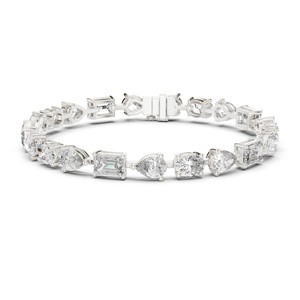 Bracelet en moissanite taille émeraude poire ovale 15,48 TCW en argent sterling 925 |   Bijoux fins de mariée |   Vente en gros de bijoux fins de luxe - Product Image 1