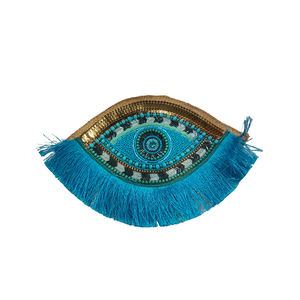 Bolso de mano de yute hecho a mano de alta calidad para mujer, borla de concha con cuentas bohemias, cierre largo con cremallera, cierre de algodón, bordado directo - Product Image 5