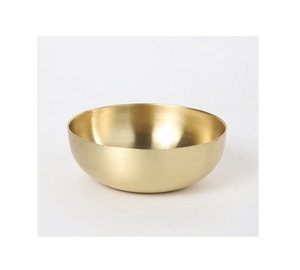 Solid stainless steel serving <b>bowl</b> with gold finished for everyday use and special occasions - Product Image 1