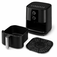 Friteuse à air mécanique Alpha 5L 8L 10L 12L avec bouton rotatif, 1200W, température réglable, minuterie, sans huile, pour la cuisine familiale