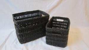 Economically Priced Handwoven Water Hyacinth Woven <b>Baskets</b> <b>Tray</b> Comfortable Handle for Bedroom Living Room Bathroom Organization - Product Image 2