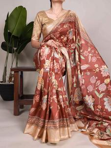 Dernière tenue de créateur haute sur demande Tussar Silk Lehenga Choli & Dupatta With Printed Work World Wide Exportateur et fournisseur - Product Image 3