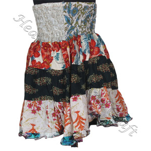Gypsy Indian Patchwork Mini Rara Hippy Boho Festival Falda Boho Elegante MS111 Parche Algodón Mini Falda Sexy para Ropa de Verano - Product Image 6