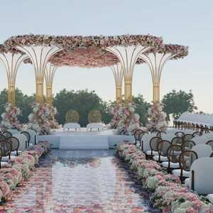 Mandap งานเหล็กรูปดอกไม้สำหรับงานแต่งงาน,งานเหล็กที่ทันสมัยสำหรับตกแต่งงานแต่งงานกลางแจ้ง - Product Image 2