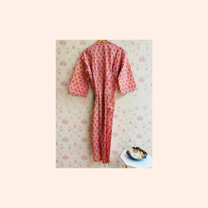 Bata de algodón estampada a mano para dama de honor, kimono de algodón para ella - Product Image 6