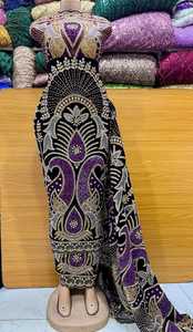 Ropa Africana Kanga Ecológica para Mujer de Talla Grande de Awais House, Ligera, de Poliéster, con Patrón Sólido, Bordado, Pedrería y Encaje - Product Image 2