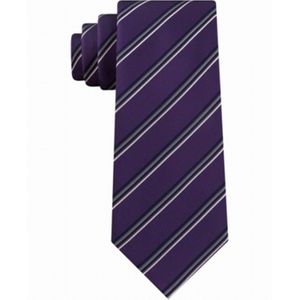 Cravatta da uomo Kenneth Cole Reaction con stampa Veloutine viola, taglia normale, stile formale in poliestere - Product Image 1