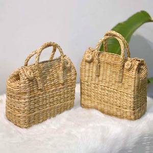 Bolso de Paja Trenzado a Mano, Bolsos de Jacinto de Agua, Bolsos de Mano de Primera Calidad en Venta a Precio Económico - Product Image 3