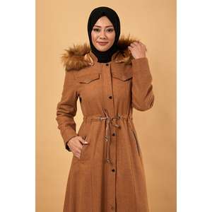 Manteau court matelassé réversible Mega Merchant en laine avec détails en cuir, col montant, grande taille, en coton, fausse fourrure, cachemire et lin - Product Image 2