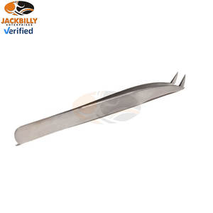 Pince à épiler pour extensions de cils Jackbilly JB-092, type L, volume, 11,5 cm, pointe de 8 mm, acier inoxydable, prise en main parfaite, manche uni, mat - Product Image 3